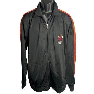 Zipway NBA Miami Heat Track Jacket XLT Black Embroidered Zip Pockets Basketball